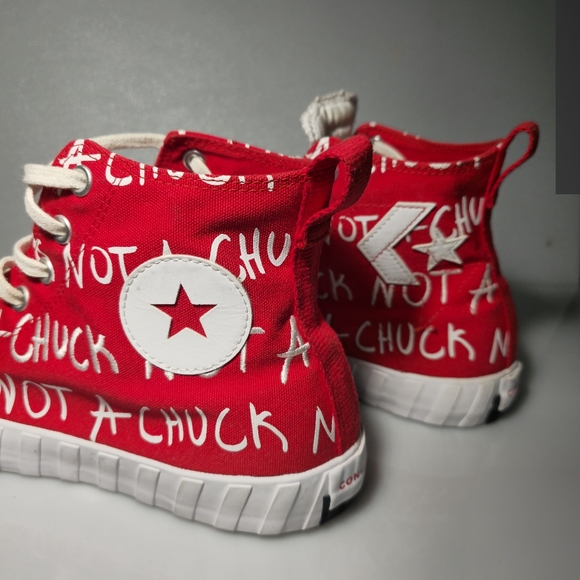 Converse Street UNT1TL3D High Top Red&White Canvas Sneakers 171962C Men's Size12 - Picture 14 of 16